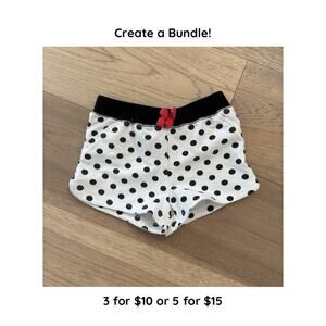 Tahari Girls Black and White Polka Dot Cotton Blend Shorts Size 3T